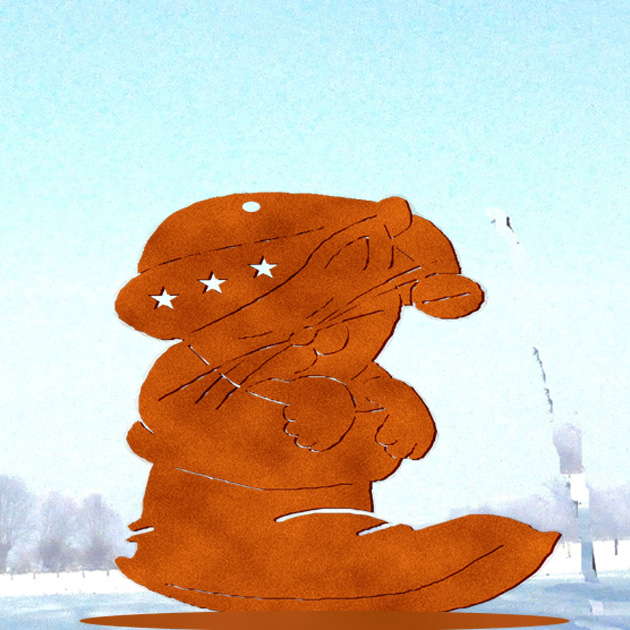 Katze im Stiefel auf Platte