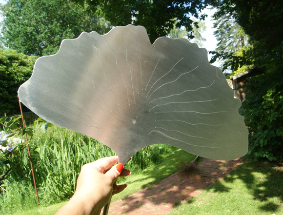 Edelstahl Gartenstecker Gingko groß