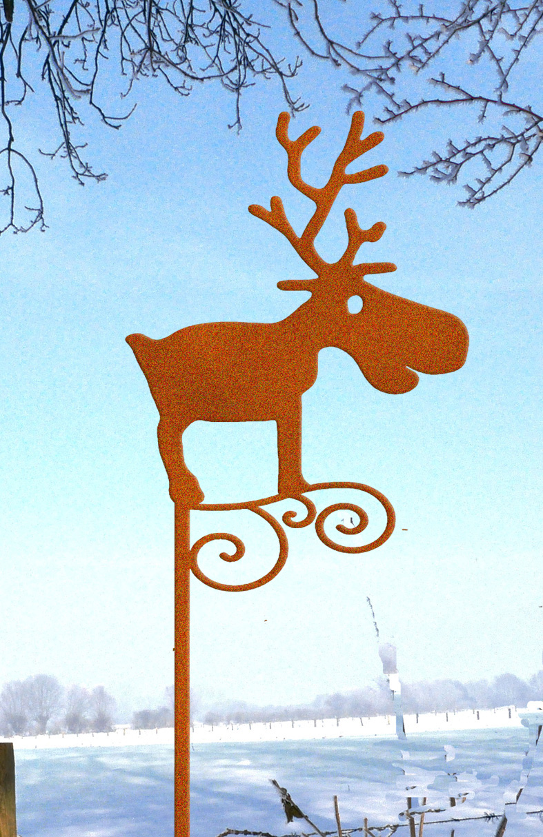 Gartenstecker Rentier Rudolf