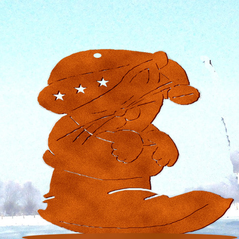 Katze im Stiefel auf Platte kl